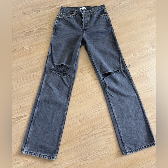 RE/DONE High Rise Jeans in Washed Black
With Rips, size 25 - Picture 7 of 8